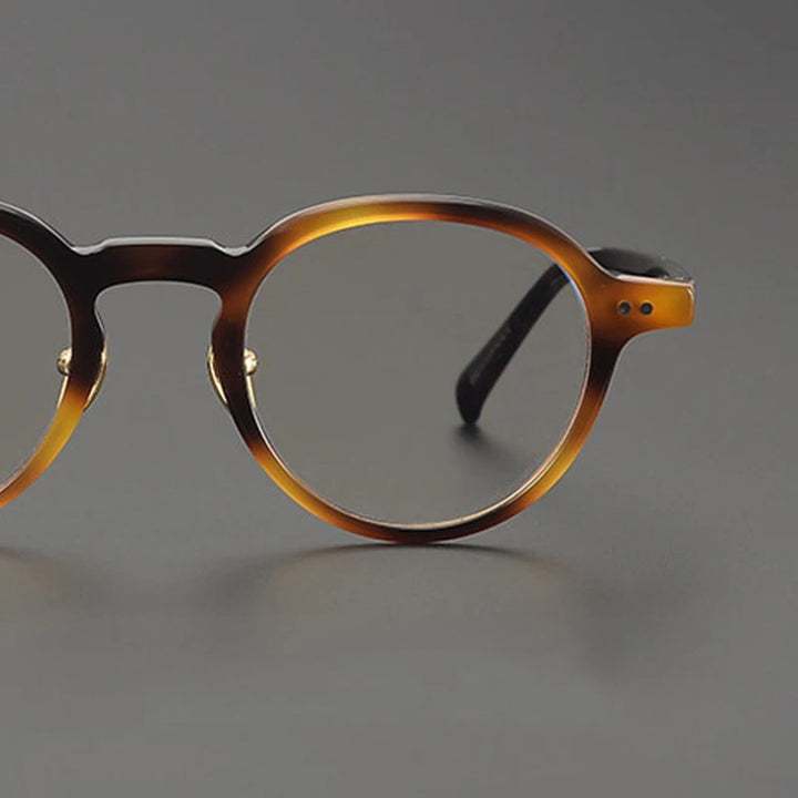 Black Mask Unisex Full Rim Round Acetate Eyeglasses BM-M2509