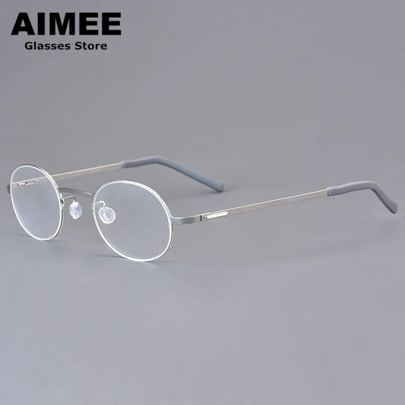 Aimee Women's Full Rim Oval Round Screwless Titanium Eyeglasses 198806