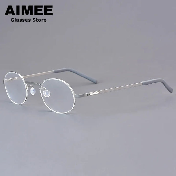 Aimee Women's Full Rim Oval Round Screwless Titanium Eyeglasses 198806
