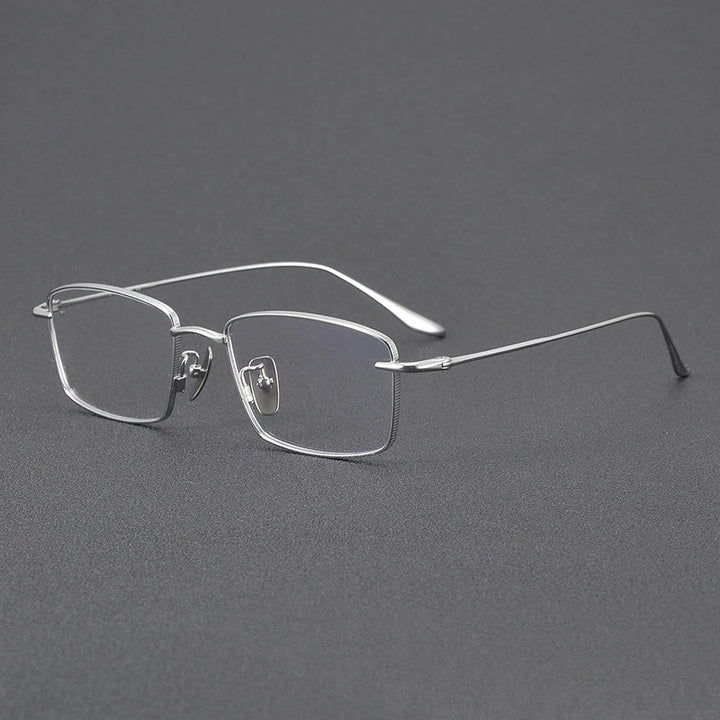 Black Mask Unisex Full Rim Square Eyeglasses 42175 Full Rim Black Mask Silver  