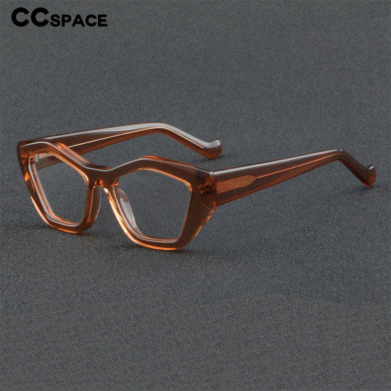 CCSpace Unisex Full Rim Large Square Cat Eye Acetate Eyeglasses 56298 Full Rim CCspace   