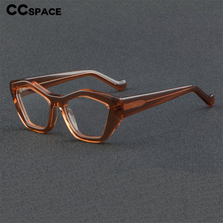 CCSpace Unisex Full Rim Large Square Cat Eye Acetate Eyeglasses 56298 Full Rim CCspace   