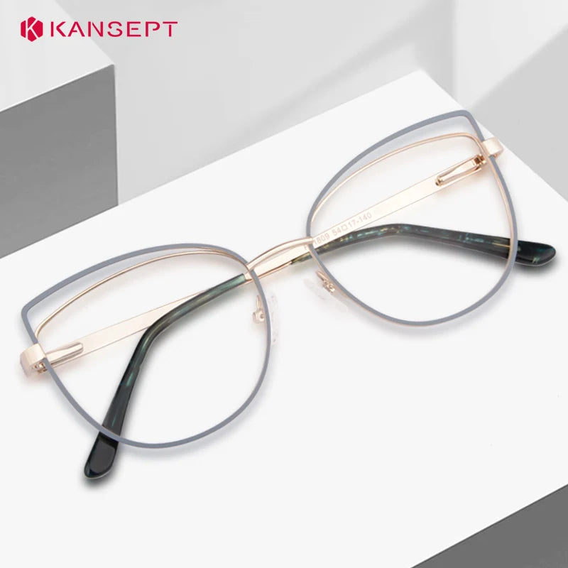Kansept Women's Full Rim Oval Cat Eye Tr 90 Alloy Reading Glasses 51809
