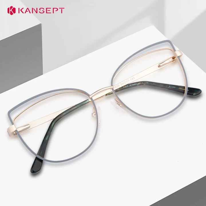 Kansept Women's Full Rim Oval Cat Eye Tr 90 Alloy Reading Glasses 51809