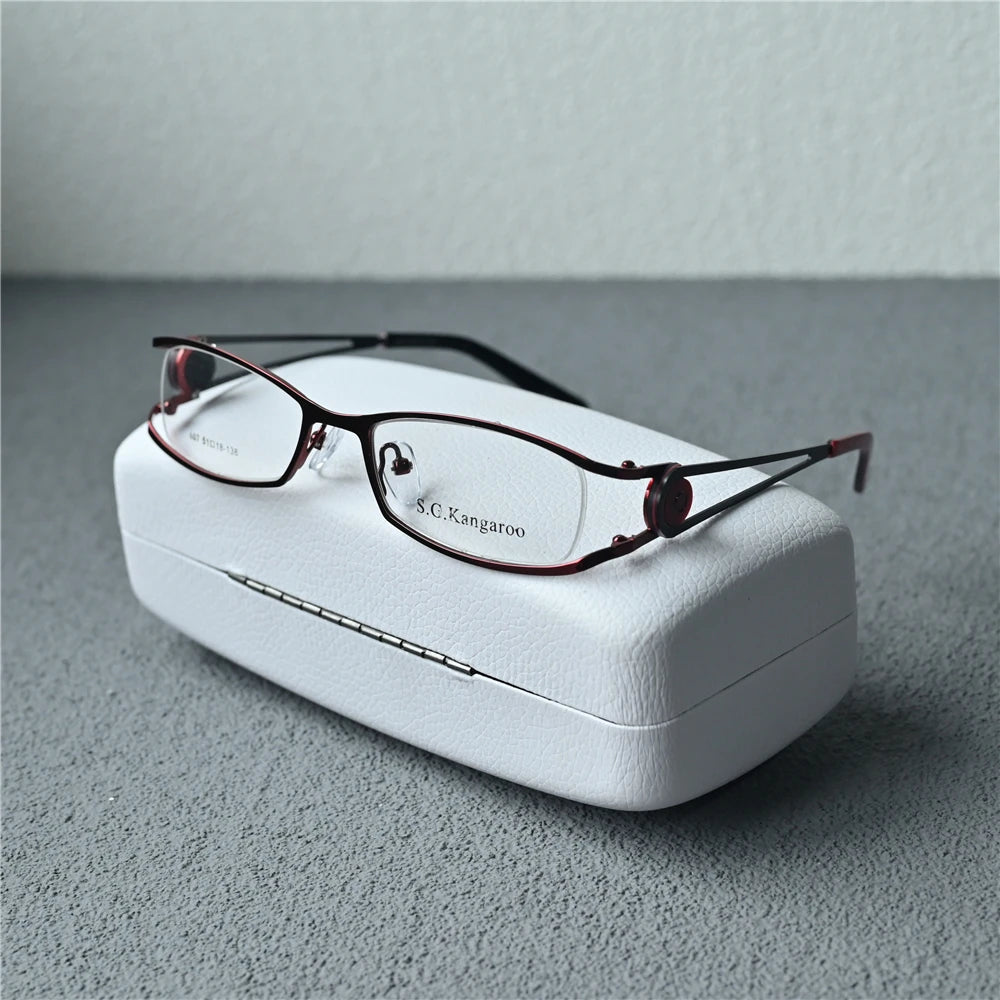 Cubojue Unisex Semi Rim Oval Rectangle Alloy Eyeglasses U607 Semi Rim Cubojue   