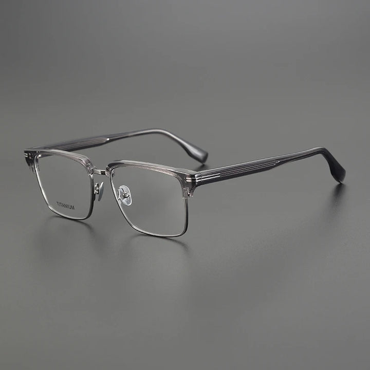 Nobler Unisex Semi Rim Square Titanium Acetate Eyeglasses 0518 Semi Rim Nobler   