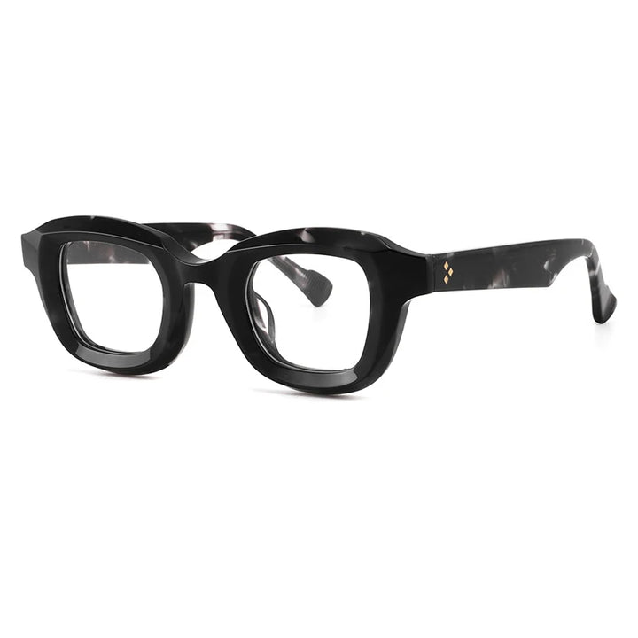 Gatenac Unisex Full Rim Square Acetate Eyeglasses Gxyj1145 Full Rim Gatenac Gray Stripes  