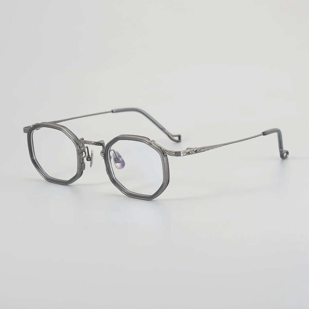 Aror Unisex Full Rim Polygon Acetate Titanium Eyeglasses 59214.