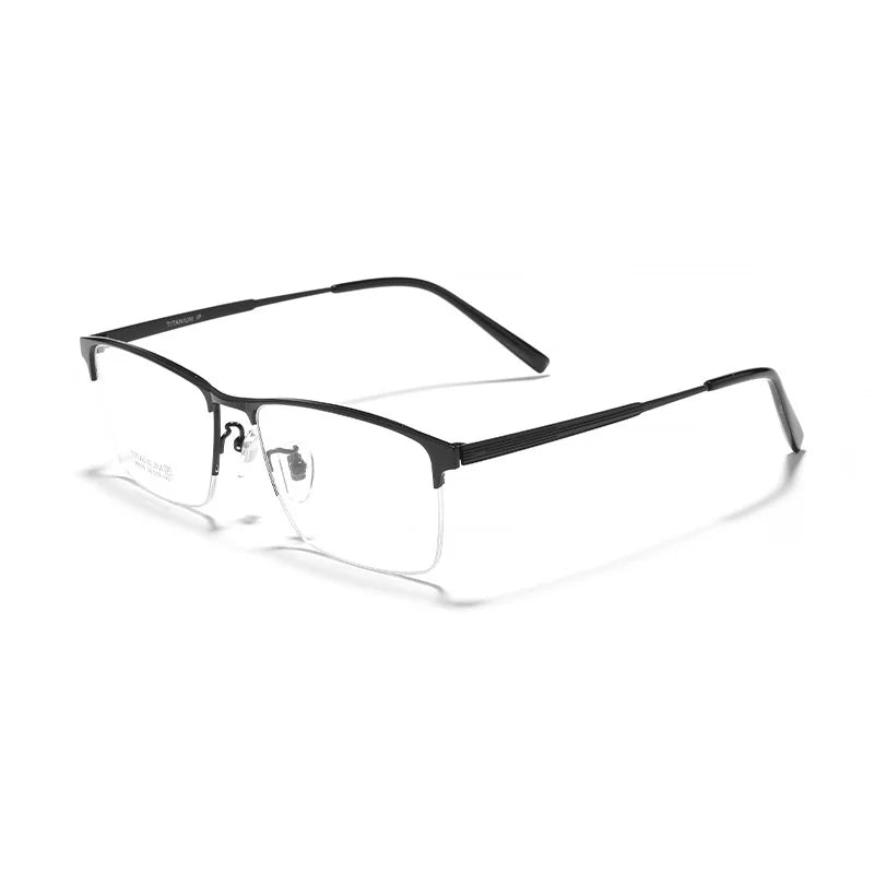 Yimaruili Men's Semi Rim Square Titanium Eyeglasses 89579
