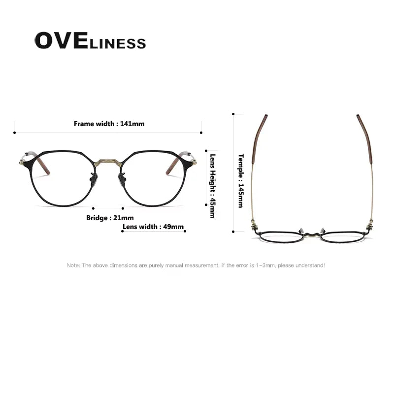 Oveliness Unisex Full Rim Flat Top Square Oval Titanium Eyeglasses 14121 Full Rim Oveliness   