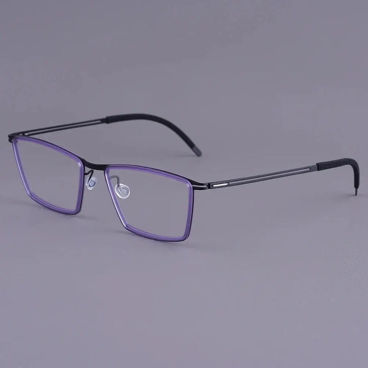 Bobbie 460652 Unisex Screwless Acetate Full Rim Square Titanium Frames FuzWeb