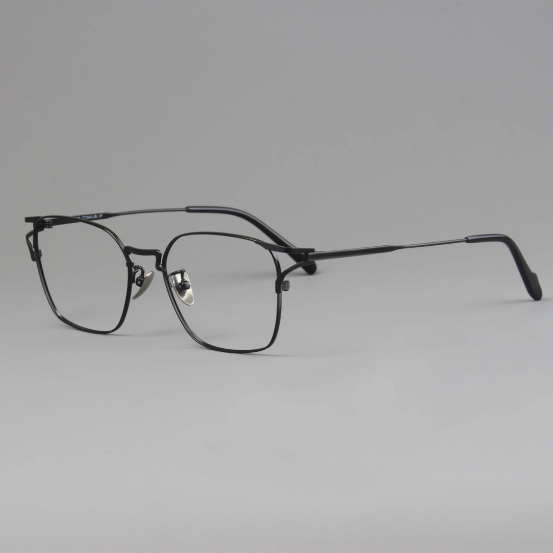 Black Mask Unisex Full Rim Square Titanium Eyeglasses 360038