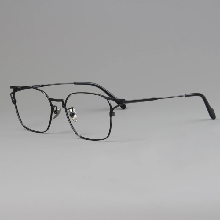 Black Mask Unisex Full Rim Square Titanium Eyeglasses 360038