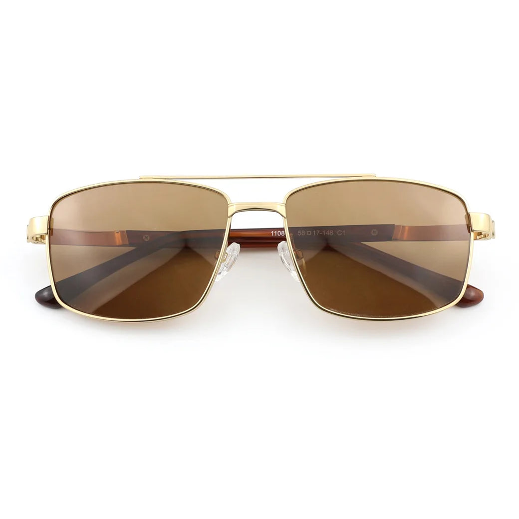 Black Mask Men Full Rim Square Titanium Polarized Sunglasses BM-1108S