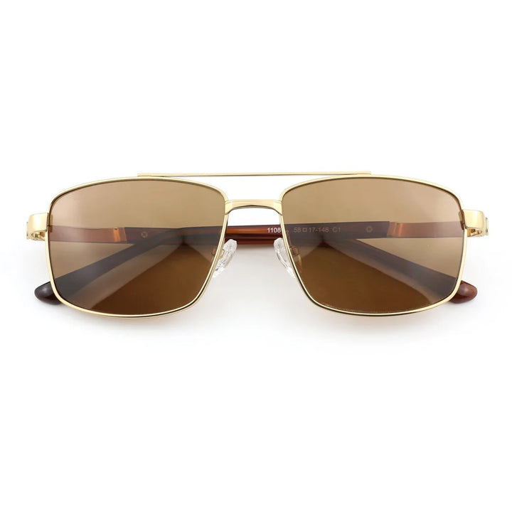 Black Mask Men Full Rim Square Titanium Polarized Sunglasses BM-1108S
