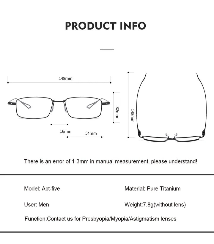 Aimee Unisex Full Rim Square Titanium Eyeglasses 132022 Full Rim Aimee   