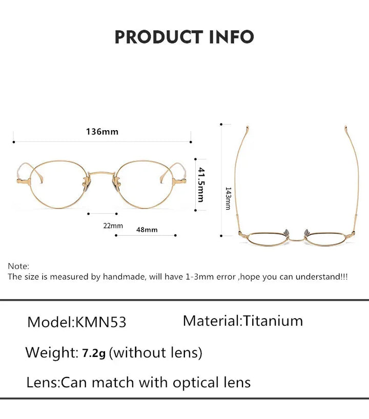 Aimee Unisex Full Rim Round Oval Titanium Eyeglasses 111053 Full Rim Aimee   