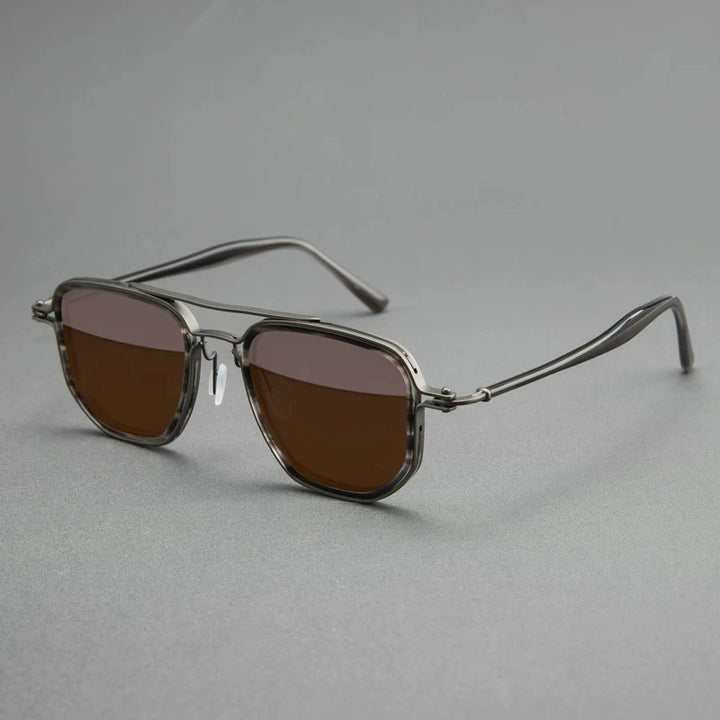 Blackmask Unisex Full Rim Square Titanium Polarized Sunglasses BM-5876S