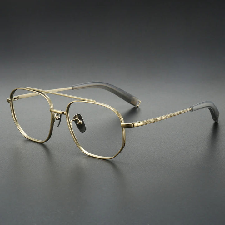 Muzz Unisex Full Rim Square Double Bridge Titanium Eyeglasses 910140
