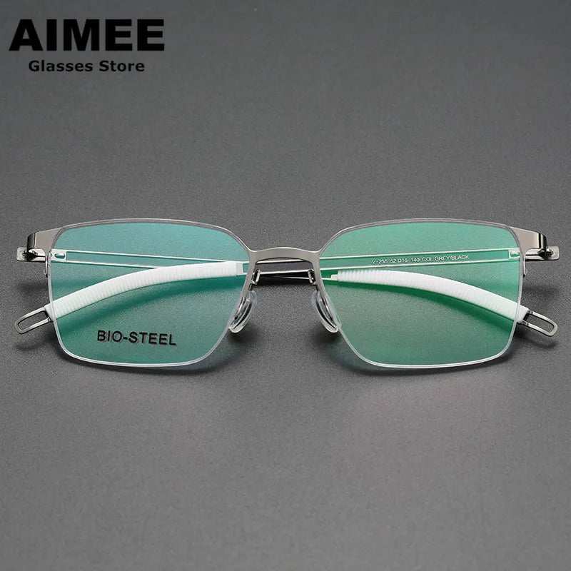 Aimee Unisex Semi Rim Square Screwless Titanium Eyeglasses 25519 Semi Rim Aimee   