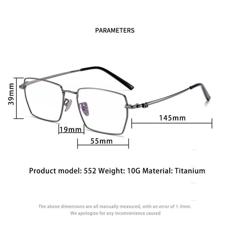 KatKani Men's Full Rim Square Titanium Eyeglasses 552 Full Rim KatKani Eyeglasses   