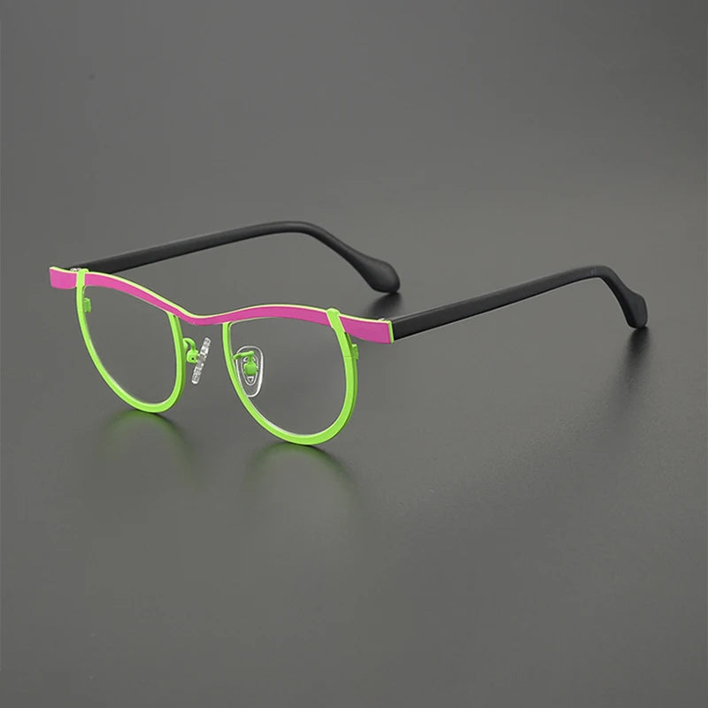 Nobler Women's Full Rim Brow Line Cat Eye Titanium Eyeglasses 185884