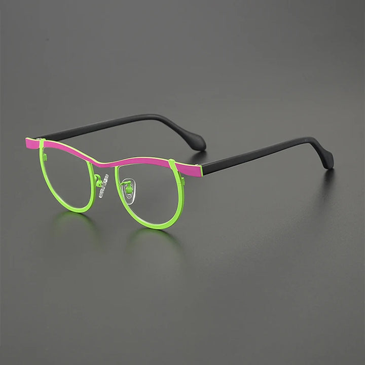 Nobler Women's Full Rim Brow Line Cat Eye Titanium Eyeglasses 185884