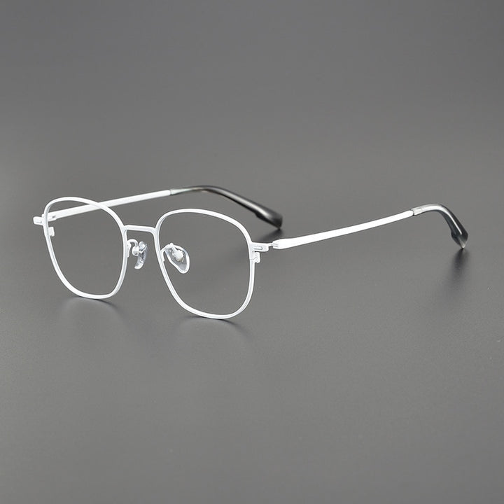Gatenac Unisex Full Rim Square Titanium Eyeglasses Gxyj1118 Full Rim Gatenac White  