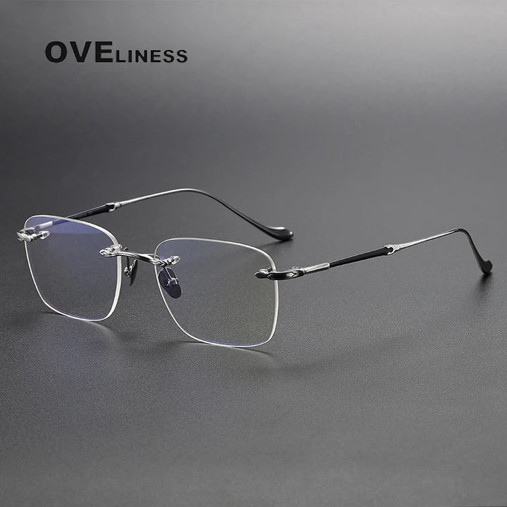 Oveliness Women's Rimless Square Titanium Eyeglasses 380956