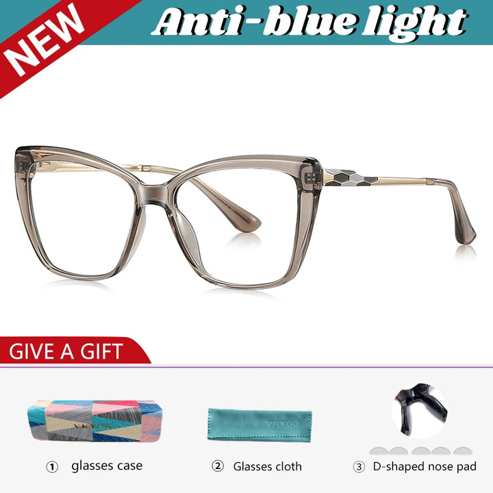 Vicky Women's Full Rim Square Butterfly Tr 90 Titanium Reading Glasses 97229
