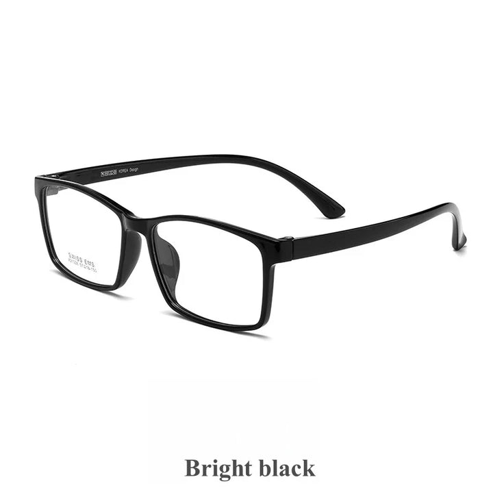 KatKani Mens Full Rim Large Square Plastic Eyeglasses X21026r Full Rim KatKani Eyeglasses Bright black  