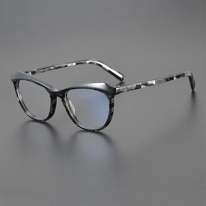 Nobler Unisex Full Rim Large Square Cat Eye Acetate Eyeglasses 19325 Full Rim Nobler C4  