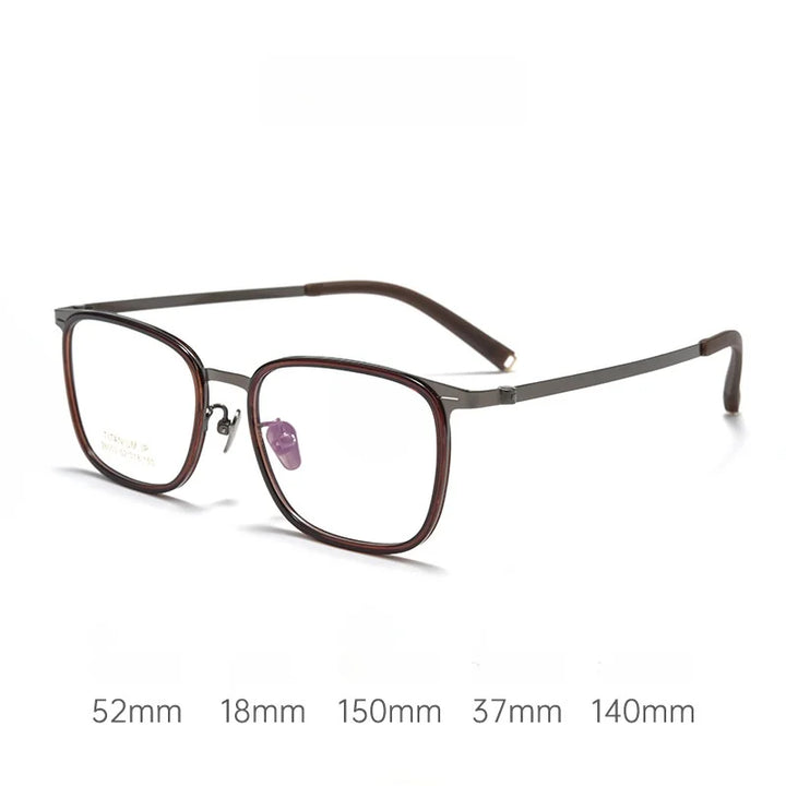 Momoja Unisex Full Rim Square Titanium Tr 90 Eyeglasses 26031