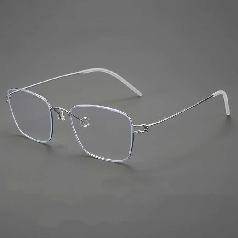 Yimaruili Women's Full Rim Square Screwless Titanium Eyeglasses 360175