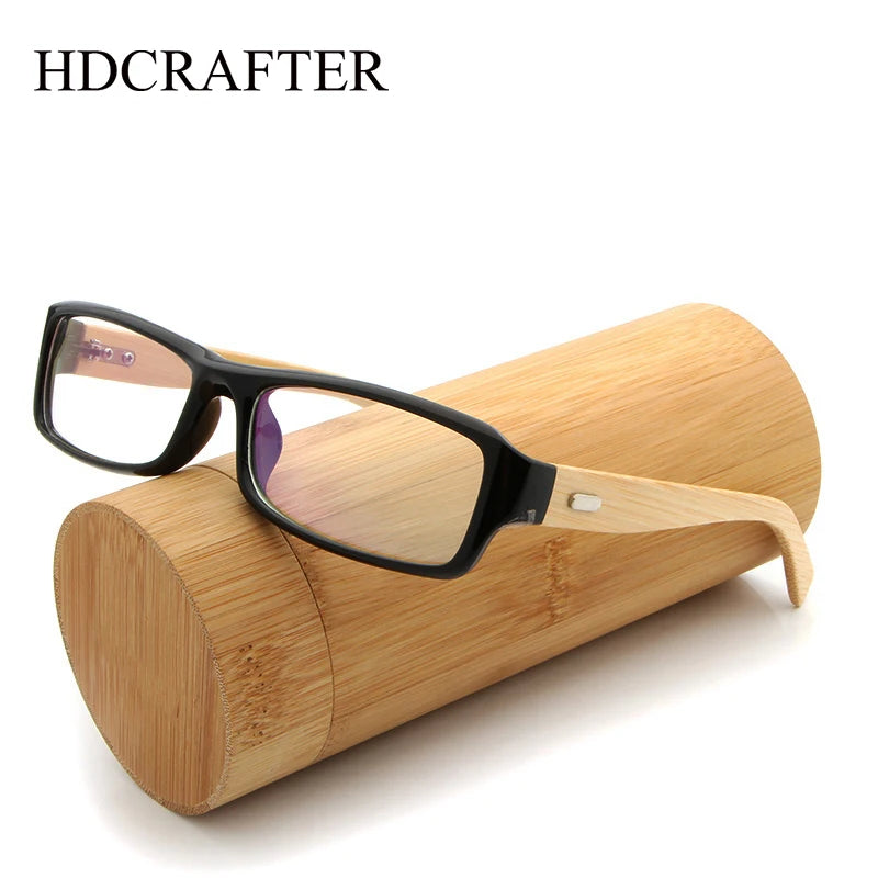 Hdcrafter Unisex Full Rim Square Bamboo Wood Eyeglasses 6811 Full Rim Hdcrafter Eyeglasses   