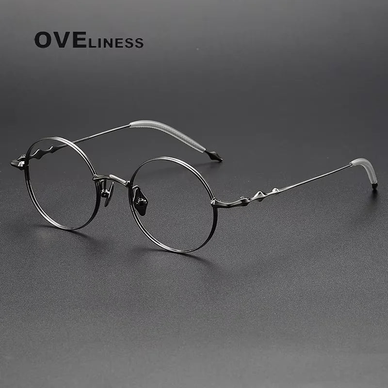 Oveliness Women's Full Rim Oval Round Titanium Eyeglasses 813019 Full Rim Oveliness gun