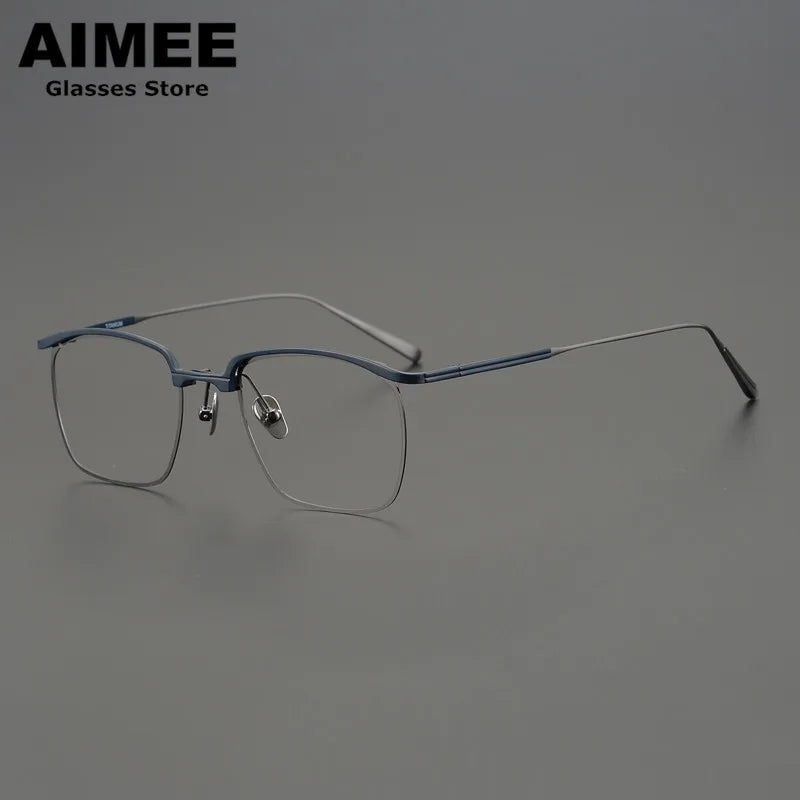 Aimee Unisex Full Rim Square Titanium Acetate Eyeglasses 15185 Full Rim Aimee   