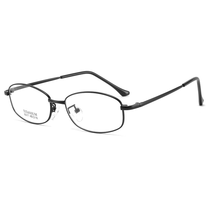 Bclear Women's Full Rim Oval Square Titanium Eyeglasses 48017 Full Rim Bclear black  