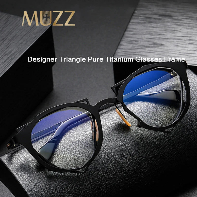 Muzz 0045-2 unisex oval IP titanium prescription eyeglasses