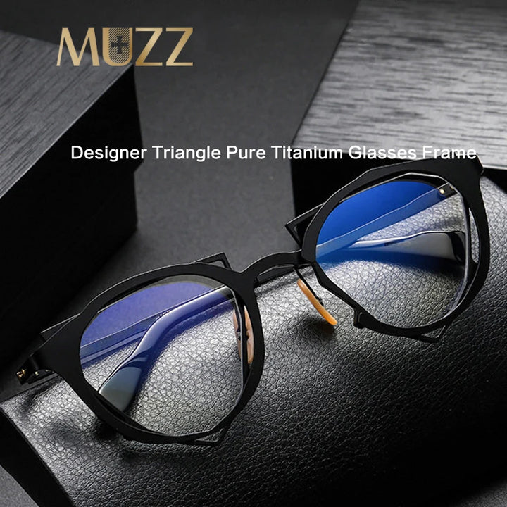 Muzz 0045-2 unisex oval IP titanium prescription eyeglasses