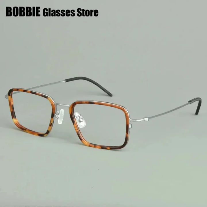 Bobbie Unisex Full Rim Big Square Titanium Acetate Eyeglasses 975013