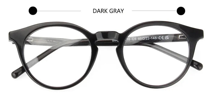 Esnbie 602216 Unisex Full Rim Acetate Round Frames FuzWeb