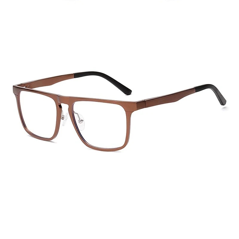 Hdcrafter Men's Full Rim Square Brow Line Al-Mg Tr 90 Eyeglasses 946610