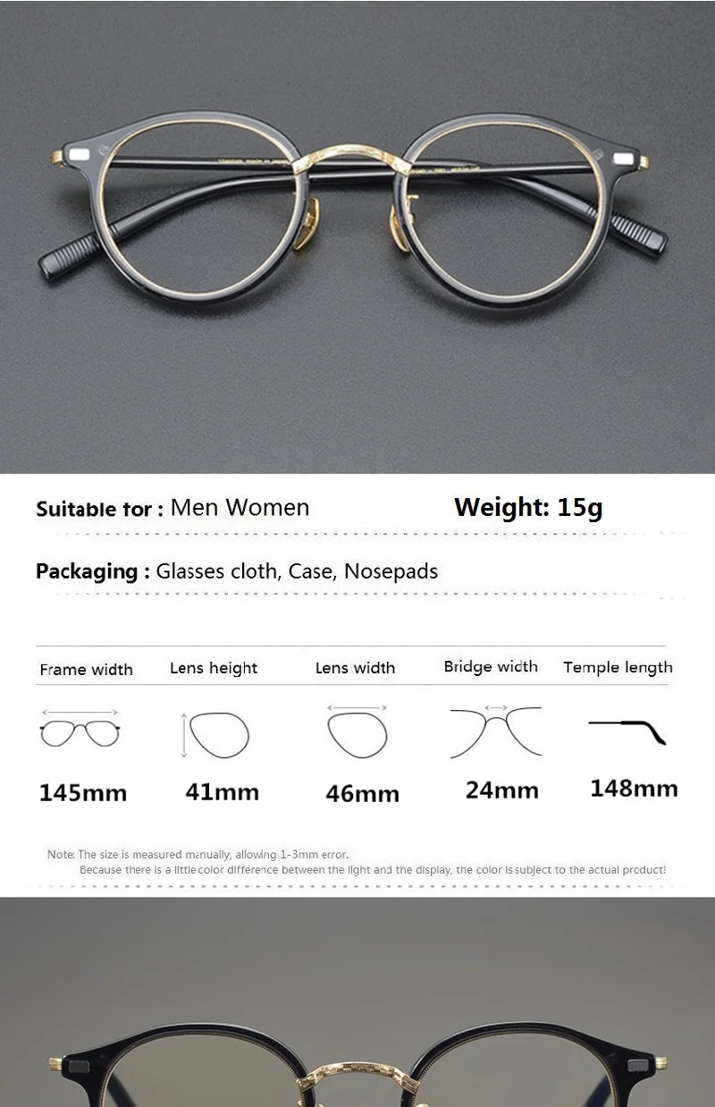 Aimee Unisex Full Rim Round Titanium Acetate Eyeglasses 777040