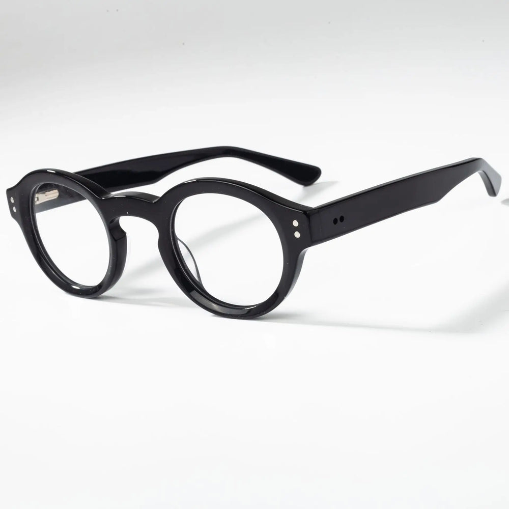 Cubojue Unisex Full Rim Round Acetate Reading Glasses Hl56019 Reading Glasses Cubojue black 0 