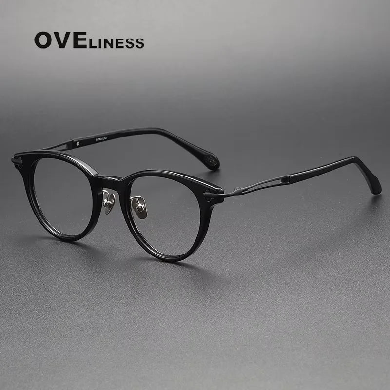 Oveliness Unisex Full Rim Square Acetate Titanium Eyeglasses 811432