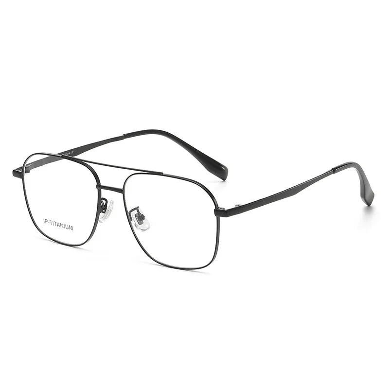 Yimaruili Unisex Full Rim Square Double Bridge Titanium Eyeglasses 985142