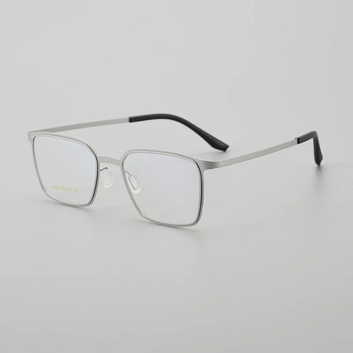 Hewei Unisex Full Rim Square Cat Eye Titanium Eyeglasses 6690 Full Rim Hewei silver  