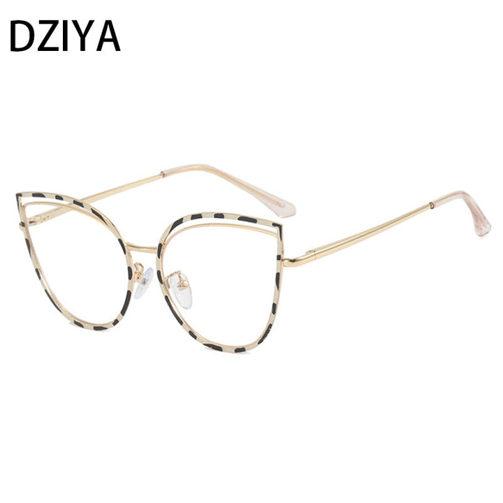 Dziya Women's Full Rim Square Cat Eye Alloy Presbyopic Reading Glasses 60859 Reading Glasses Dziya   
