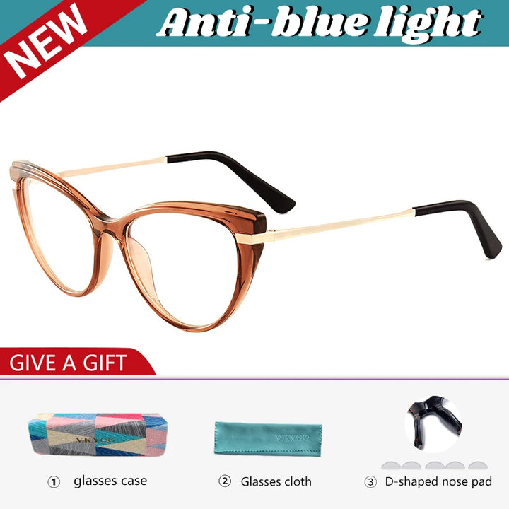Vicky Women's Full Rim Oval Cat Eye Tr 90 Alloy Reading Glasses 87025